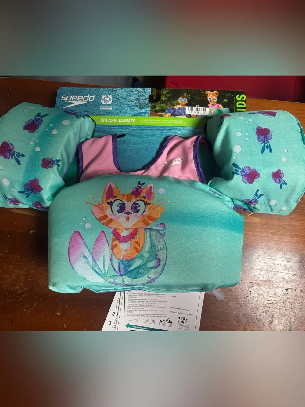 NEW Speedo Splash Jammer Kids Swim Vest | Mermaid Cat | 33–55 lbs